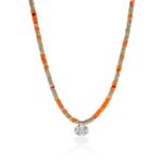 JH Lovestruck™ Heishi Pendant Necklace, Gold, Sterling Silver, Hardstones, Enamel, Diamond, 3.0TCW