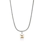 Icon Stud Pendant Necklace, Gold, Sterling Silver, Diamonds, 2.5MM