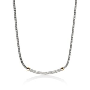 JH Essential Pave Necklace, Gold, Sterling Silver, Diamonds, 2.5MM