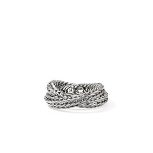 Icon Chevron Crossover Ring, Sterling Silver, 4.5MM