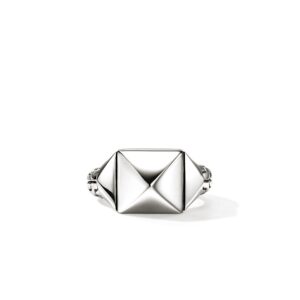 Icon Stud Ring, Sterling Silver, 11.5MM