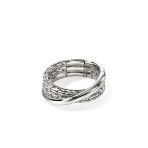 JH Essential Crossover Ring, Sterling Silver