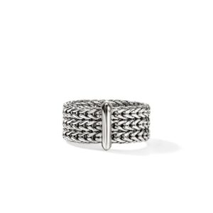 Icon Link Bar Ring, Sterling Silver, 9MM