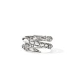 Naga Ring, Sterling Silver, Diamonds, Wide