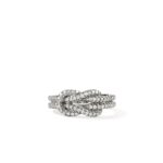 Love Knot Ring, Sterling Silver, Diamonds