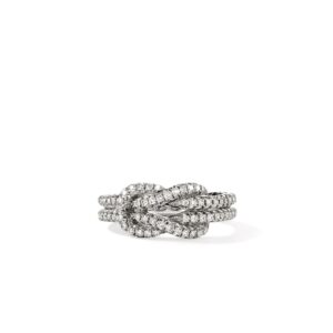 Love Knot Ring, Sterling Silver, Diamonds