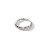 Surf Ring, Sterling Silver, Diamonds, Slim