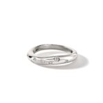 Surf Ring, Sterling Silver, Diamonds, Slim