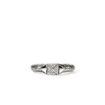 Icon Stud Ring, Sterling Silver, Diamonds, 5MM