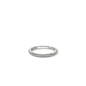 JH Essential Pavé Band Ring, Sterling Silver, Diamonds, 2MM