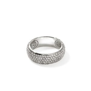 JH Essential Pavé Band Ring, Sterling Silver, Diamonds, 7MM