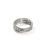 JH Essential Pavé Crossover Ring, Sterling Silver, Diamonds