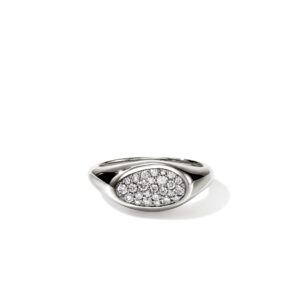 Pebble Ring, Sterling Silver, Diamonds