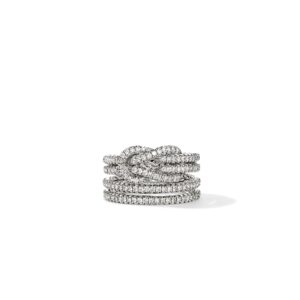 Love Knot Ring, Sterling Silver, Diamonds