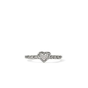 JH Essential Heart Ring, Sterling Silver, Diamonds