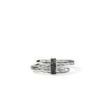 Spear Ring, Sterling Silver, Black Sapphire