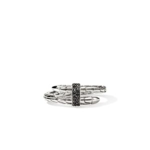 Spear Ring, Sterling Silver, Black Sapphire