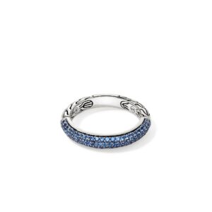 JH Essential Pavé Band Ring, Sterling Silver, Gemstones, 3.5MM