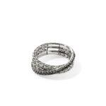 JH Essential Pavé Crossover Ring, Sterling Silver, Gemstones