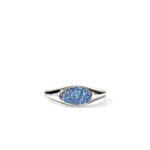 Pebble Ring, Sterling Silver, Blue Sapphire