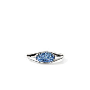 Pebble Ring, Sterling Silver, Blue Sapphire