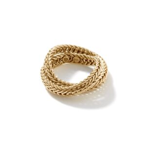 Icon Chevron Crossover Ring, Gold, 4.5MM