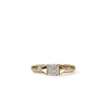 Icon Stud Ring, Gold,Diamonds,  5MM