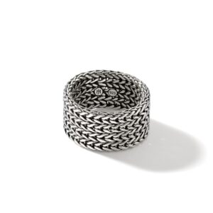 Icon Link Chain Ring, Sterling Silver, 12MM