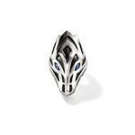 Naga Ring, Sterling Silver, Blue Sapphire