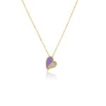 18K Yellow Gold Amorino Diamond And Enamel Heart Necklace