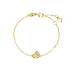 18K Yellow Gold Amorino Diamond Heart Bracelet