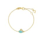 18K Yellow Gold Amorino Diamond And Enamel Heart Bracelet