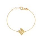 18K Yellow Gold Arabesque Diamond Flower Bracelet