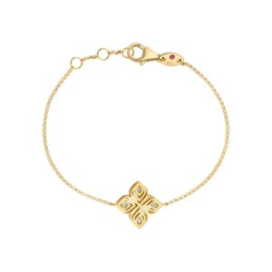 18K Yellow Gold Arabesque Diamond Flower Bracelet