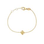 18K Yellow Gold Arabesque Diamond Flower Bracelet