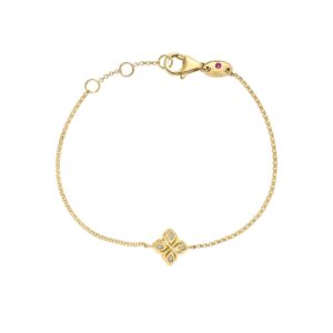 18K Yellow Gold Arabesque Diamond Flower Bracelet