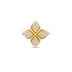 18K Yellow Gold Arabesque Pavé Diamond Flower Ring