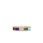 18K Rose Gold Art Deco Mosaic Mixed Stones Ring