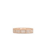 18K Rose Gold Art Deco Mosaic Pavé Diamond Ring