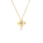 18K Yellow Gold Love In Verona Diamond Flower Necklace