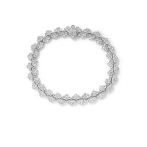18K White Gold Cobra Pavé Diamond Bracelet