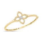 18K Yellow Gold Cialoma Diamond Flower Bangle