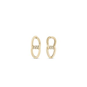 18K Yellow Gold Cialoma Small Chain Link Diamond Accent Earrings