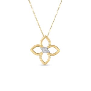 18K Yellow Gold Cialoma Diamond Flower Necklace
