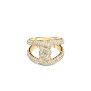 18K Yellow Gold Cialoma Diamond Single Knot Pavé Ring