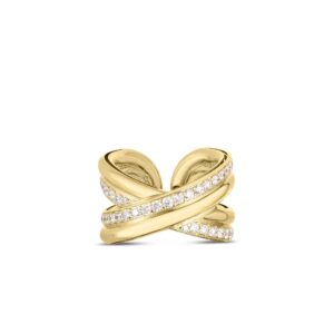 18K 6.5 Cialoma Diamond Crossover Ring