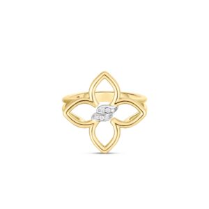 18K Yellow Gold Cialoma Diamond Flower Ring