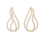 18K Yellow Gold Classic Diamond Twist Earrings