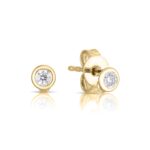 18K Yellow Gold Classic Diamond Stud Earrings