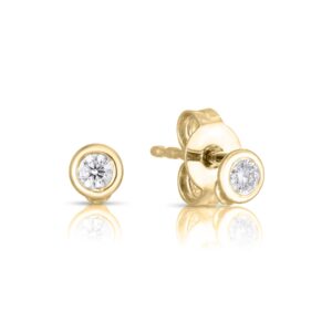 18K Yellow Gold Classic Diamond Stud Earrings